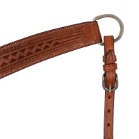 Collier de chasse western McBryan border stamp Noisette Marron