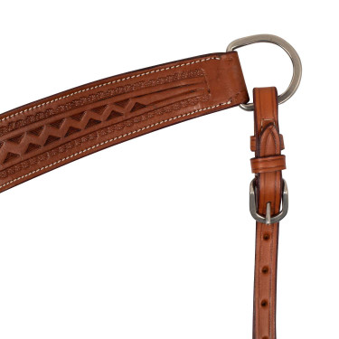 Collier de chasse western McBryan border stamp Noisette Marron