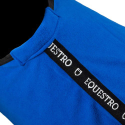 Equestro x FISE fleece deken met voorsluiting Blauw van Savoye