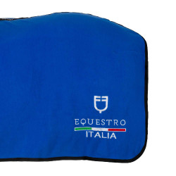 Equestro x FISE fleece deken met voorsluiting Blauw van Savoye