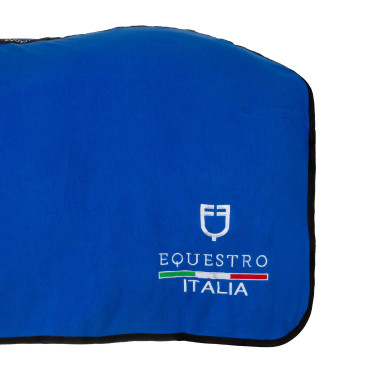 Equestro x FISE fleece deken met voorsluiting Blauw van Savoye