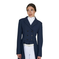 Frac femme Equestro en tissu technique avec strass Marine blazer Bleu marine