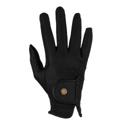 Gants unisexes Equestro en cuir synthétique fermeture auto-agrippante Noir Gants unisexes Equestro en cuir synthétique fermeture auto-agrippante Noir