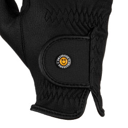 Gants unisexes Equestro en cuir synthétique fermeture auto-agrippante Noir Gants unisexes Equestro en cuir synthétique fermeture auto-agrippante Noir