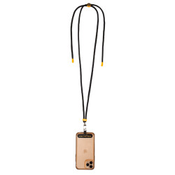 Lanière réglable Equestro pour téléphone portable Noir / jaune Lanière réglable Equestro pour téléphone portable Noir / jaune