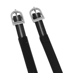 Lanières d'éperons Equestro en cuir avec insert élastique Noir