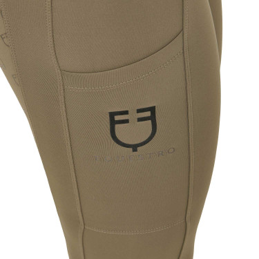 Dameslegging Equestro met hoge taille en riemlussen Walnoot Bruin