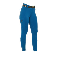 Dameslegging Equestro met hoge taille en riemlussen Koraalblauw Dameslegging Equestro met hoge taille en riemlussen Koraalblauw