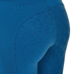Dameslegging Equestro met hoge taille en riemlussen Koraalblauw Dameslegging Equestro met hoge taille en riemlussen Koraalblauw