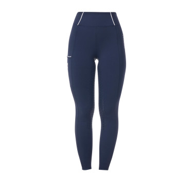 Legging femme Equestro x FISE full grip coupe slim Marine blazer Bleu marine