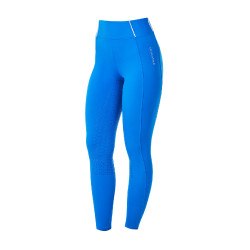 Legging femme Equestro x FISE full grip coupe slim Bleu de savoie