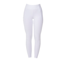 Legging femme Equestro x FISE full grip coupe slim Blanc