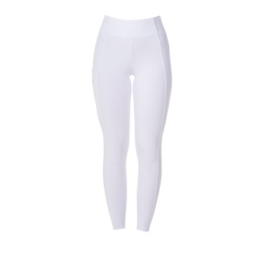 Legging femme Equestro x FISE full grip coupe slim Blanc