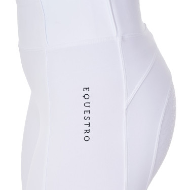 Legging femme Equestro x FISE full grip coupe slim Blanc