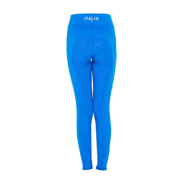 Meisjeslegging Equestro x FISE full grip slim fit coupe Blauw van Savoye