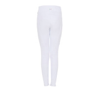 Legging fille Equestro x FISE full grip coupe slim Blanc