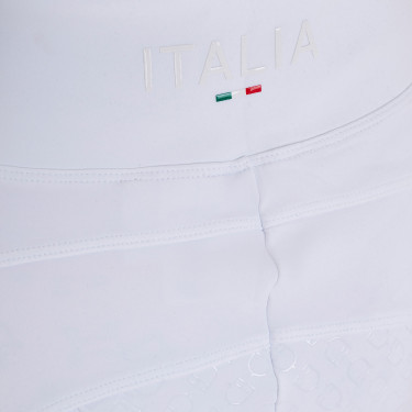 Legging fille Equestro x FISE full grip coupe slim Blanc