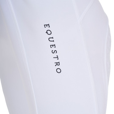 Legging fille Equestro x FISE full grip coupe slim Blanc
