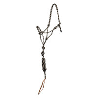 Pool’s koordhalster met knoop, met leadrope Beige / zwart