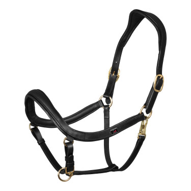 Leren halster Supreme Zweeds model Zwart