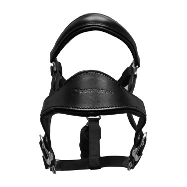 Ergonomisch halster van Equestro met lederen inzetstukken Zwart / zwart