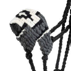 Licol mohair Pool’s motif Diamond Noir / gris