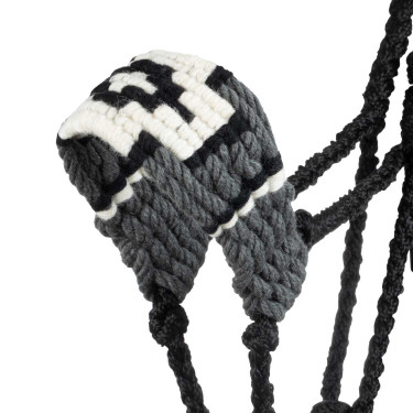 Licol mohair Pool’s motif Diamond Noir / gris