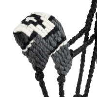 Pool’s mohair halster met Diamond-motief Zwart / grijs