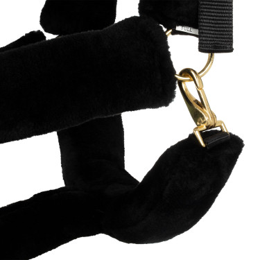 Nylon halster Supreme met voering van synthetische wol Premium Zwart