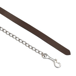 Leren longeerlijn Pool’s met ketting Donkere olie Bruin