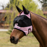 Masque anti-mouches Equestro avec logo frontal Bouquet orchidée Rose Masque anti-mouches Equestro avec logo frontal Bouquet orchidée Rose