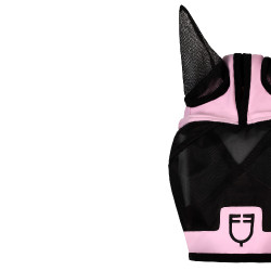 Masque anti-mouches Equestro avec logo frontal Bouquet orchidée Rose