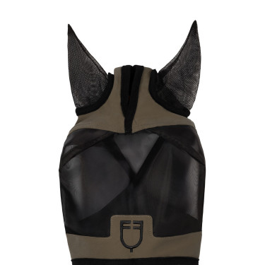 Masque anti-mouches Equestro avec logo frontal Walnut Marron