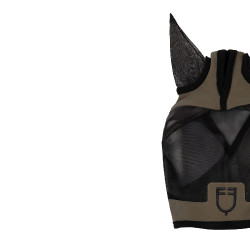 Masque anti-mouches Equestro avec logo frontal Walnut Marron