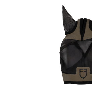 Masque anti-mouches Equestro avec logo frontal Walnut Marron
