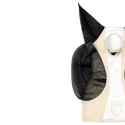 Masque anti-mouches Equestro bicolore en mesh After glow / blanc brillant