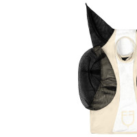 Tweekleurig Equestro vliegenmasker van mesh After glow / glanzend wit
