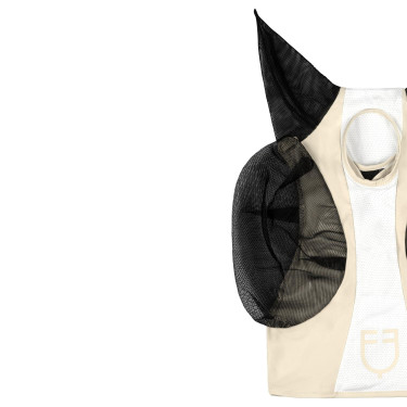 Tweekleurig Equestro vliegenmasker van mesh After glow / glanzend wit