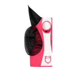 Masque anti-mouches Equestro bicolore en mesh Chèvrefeuille / blanc brillant Masque anti-mouches Equestro bicolore en mesh Chèvrefeuille / blanc brillant