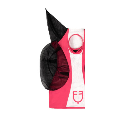 Tweekleurig Equestro vliegenmasker van mesh Kamperfoelie / glanzend wit Roze