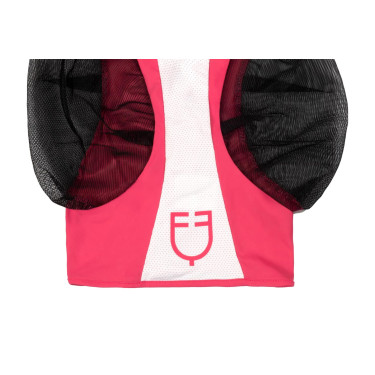 Tweekleurig Equestro vliegenmasker van mesh Kamperfoelie / glanzend wit Roze