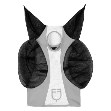 Tweekleurig Equestro vliegenmasker van mesh Maansteen / glanzend wit
