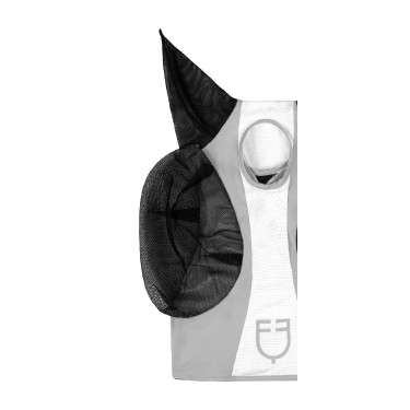 Tweekleurig Equestro vliegenmasker van mesh Maansteen / glanzend wit