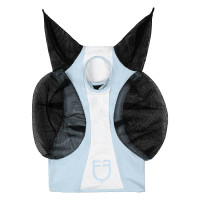 Tweekleurig Equestro vliegenmasker van mesh Omphalodes / glanzend wit
