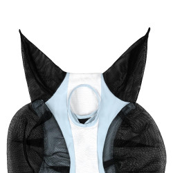 Masque anti-mouches Equestro bicolore en mesh Omphalodes / blanc brillant