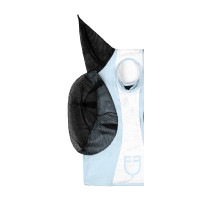 Masque anti-mouches Equestro bicolore en mesh Omphalodes / blanc brillant