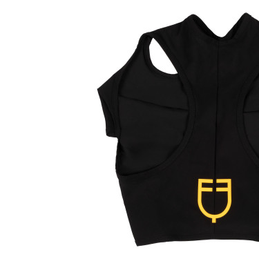 Equestro vliegenmasker van elastaan zonder oren met gaas voor de ogen Zwart