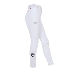 Pantalon d’équitation enfant unisexe Equestro x FISE grip genoux Blanc