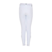 Pantalon d’équitation enfant unisexe Equestro x FISE grip genoux Blanc