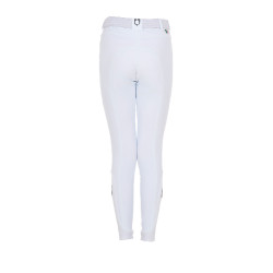 Pantalon d’équitation enfant unisexe Equestro x FISE grip genoux Blanc